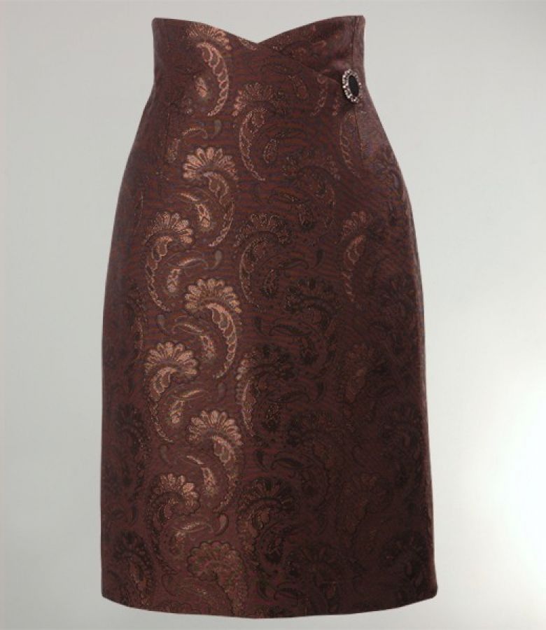 Brown brocade skirt