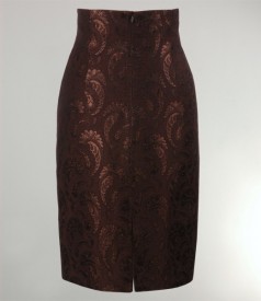 Brown brocade skirt