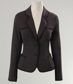 Grey jersey coat with black suite