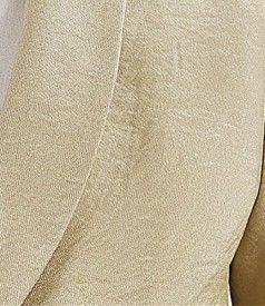 Golden satiny fabric bolero with lace applied at cuffs