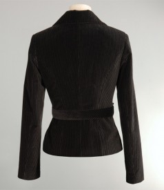 Black striped cotton velvet jacket