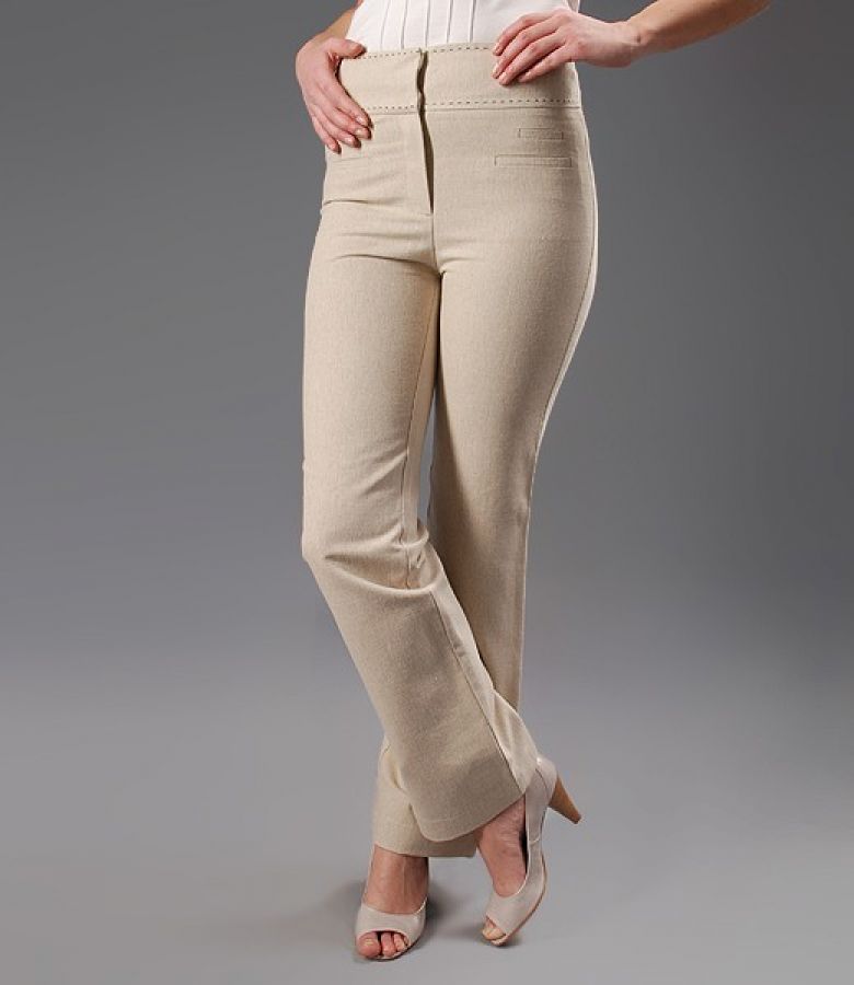 Linen beige pants with pockets