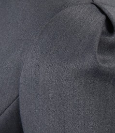 Office gray jacket with flaps