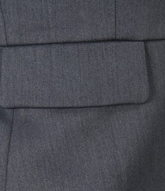 Office gray jacket with flaps