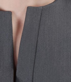 Office gray jacket with flaps