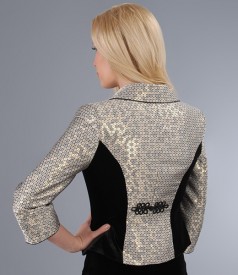 Elegant jacket with golden thread