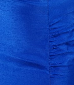 Blue skirt with satin effect