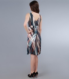 Fluid silk dress with print