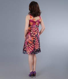 Fluid silk dress with print