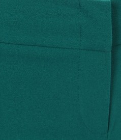 Green office pants with cuffs and pockets