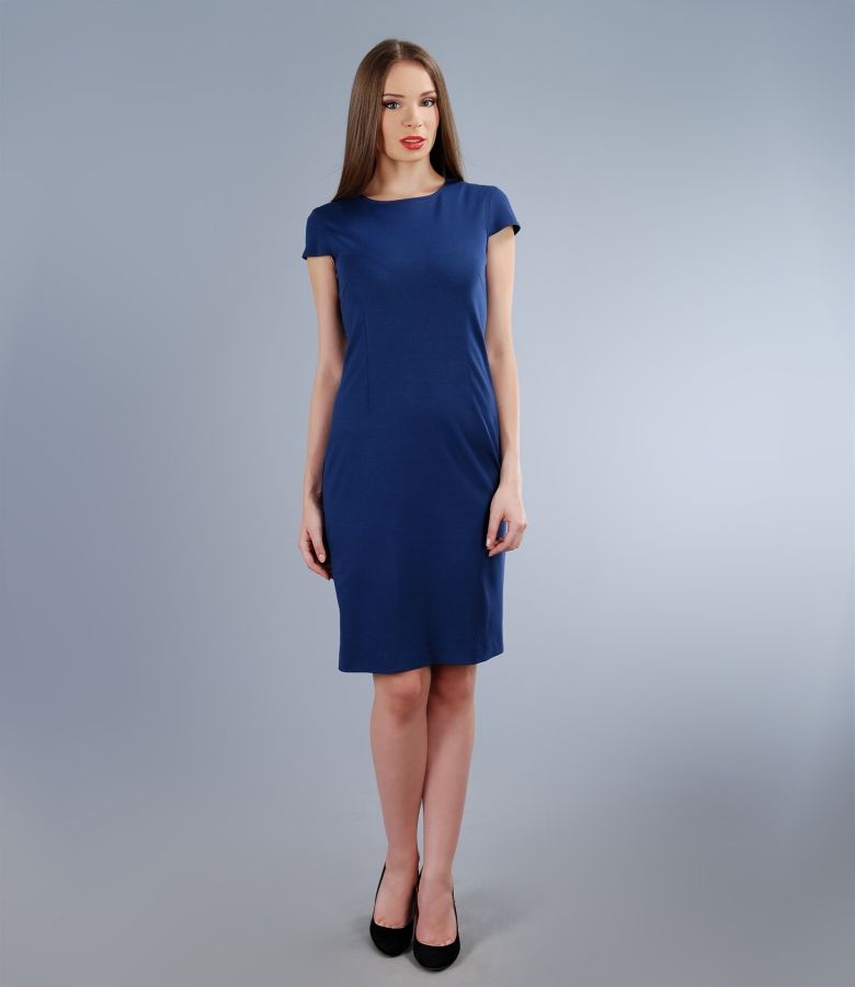 Elastic jersey dress with fins