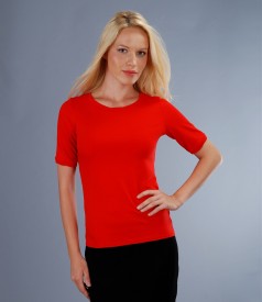 Jersey t-shirt with short sleeves and trim