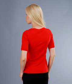 Jersey t-shirt with short sleeves and trim