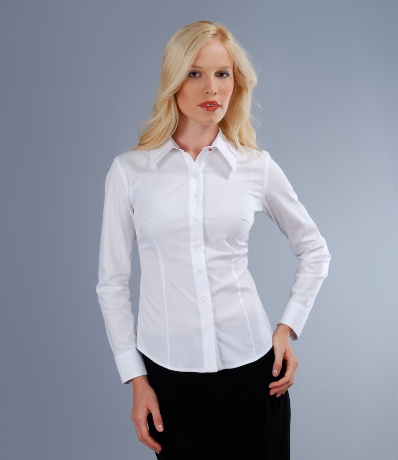 Elastic cotton shirt white - YOKKO