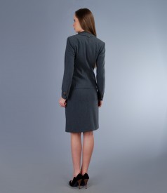 Gray office outfit from elastic fabric