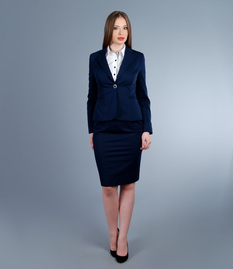 Elastic cotton office outfit with shirt