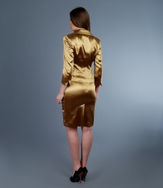 Gold elastic satin outfit