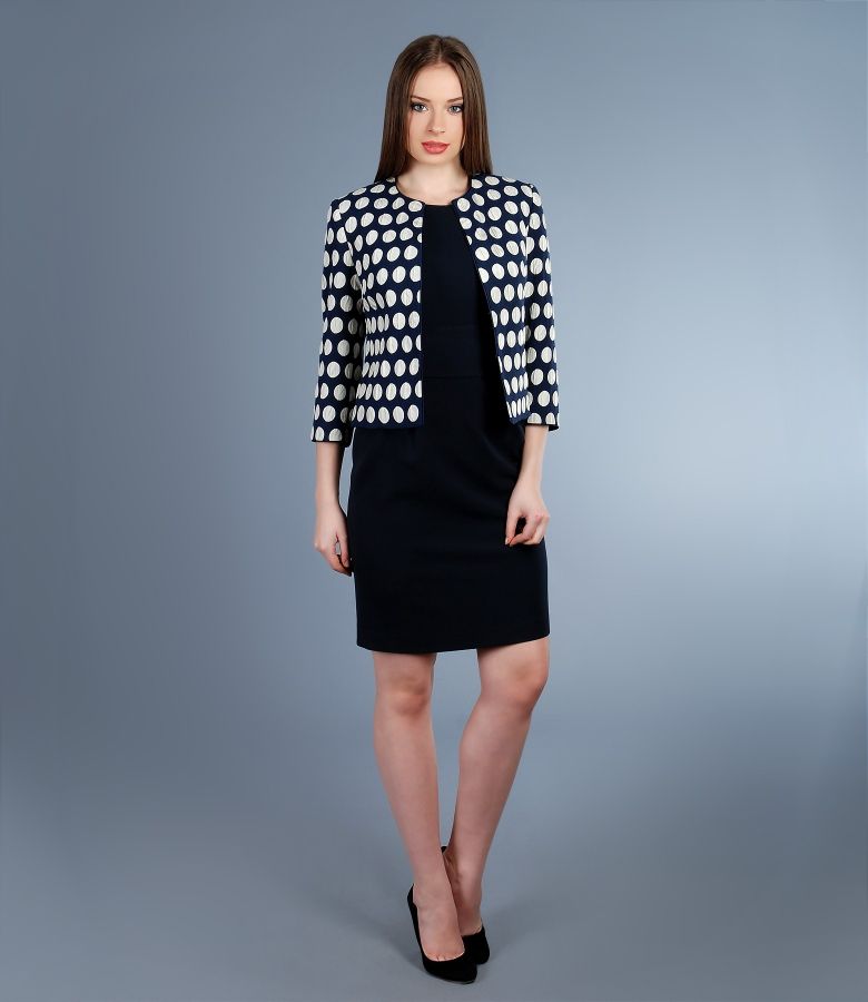 Embossed fabric jacket with dress