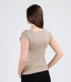 Jersey t-shirt with cap sleeves