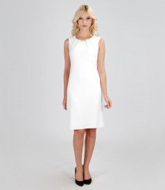 Jersey dress with pleats