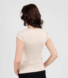 Jersey t-shirt with folds