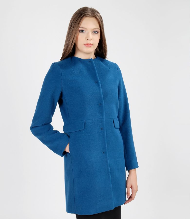 Blue coat with pockets