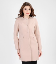 Beige coat with pockets