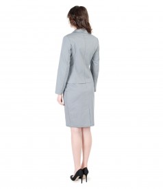 Elastic cotton women office suit with stitches