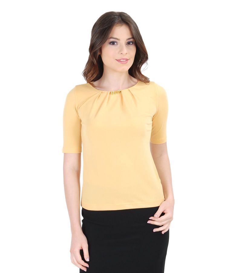 Jersey blouse with folds