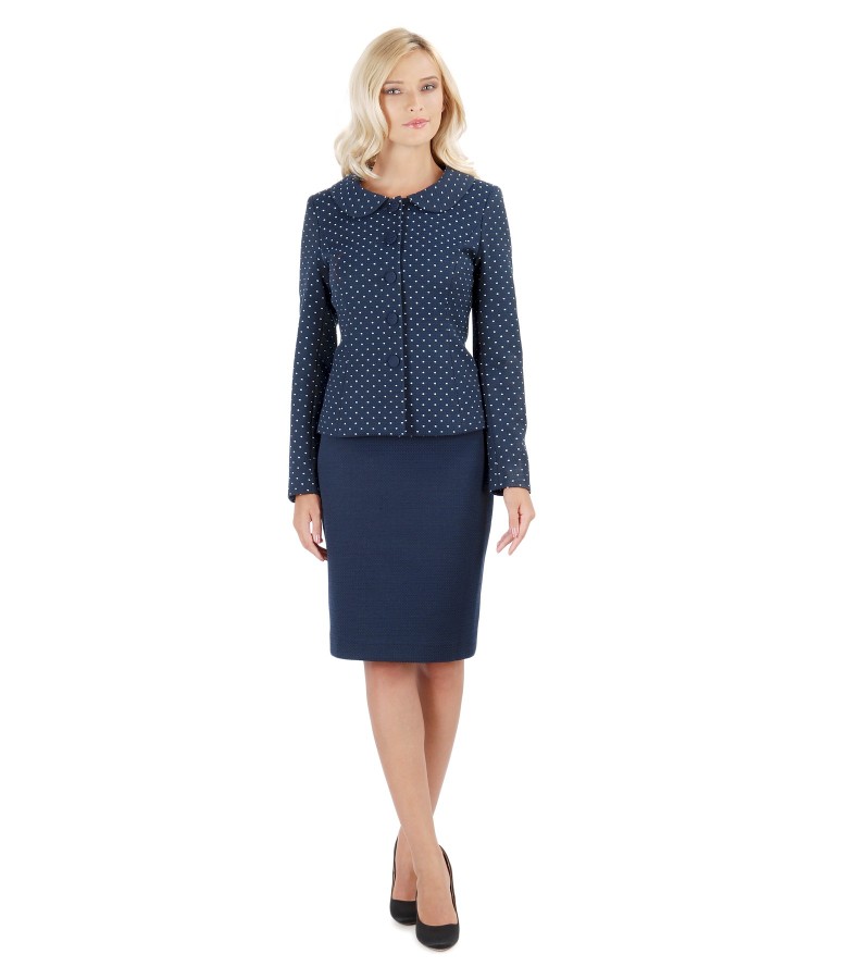 Textured elastic cotton women office suit