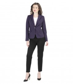 Elastic fabric women office suit