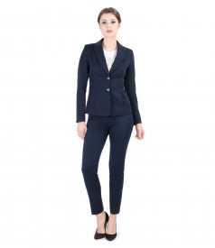 Elastic fabric women office suit with pockets