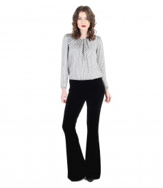 Elastic velvet flared pants elegant outfit