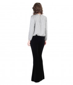 Elastic velvet flared pants elegant outfit