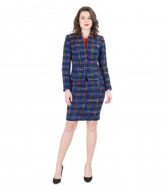 Office women suit with multicolor wollen lopps