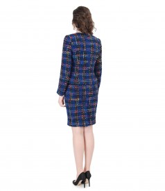 Office women suit with multicolor wollen lopps