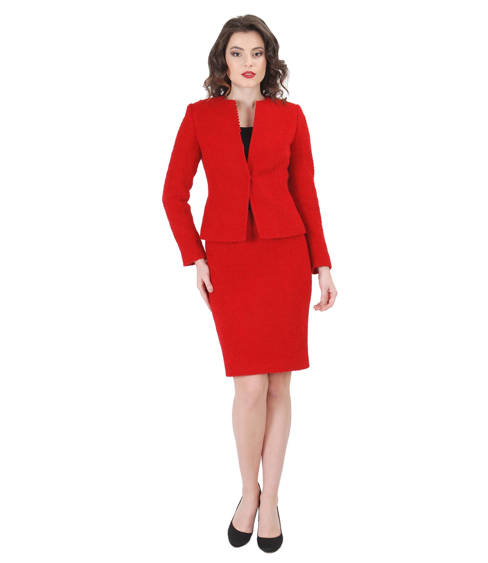 Elegant Suit With Loops And Crystal Inserts Yokko 4308