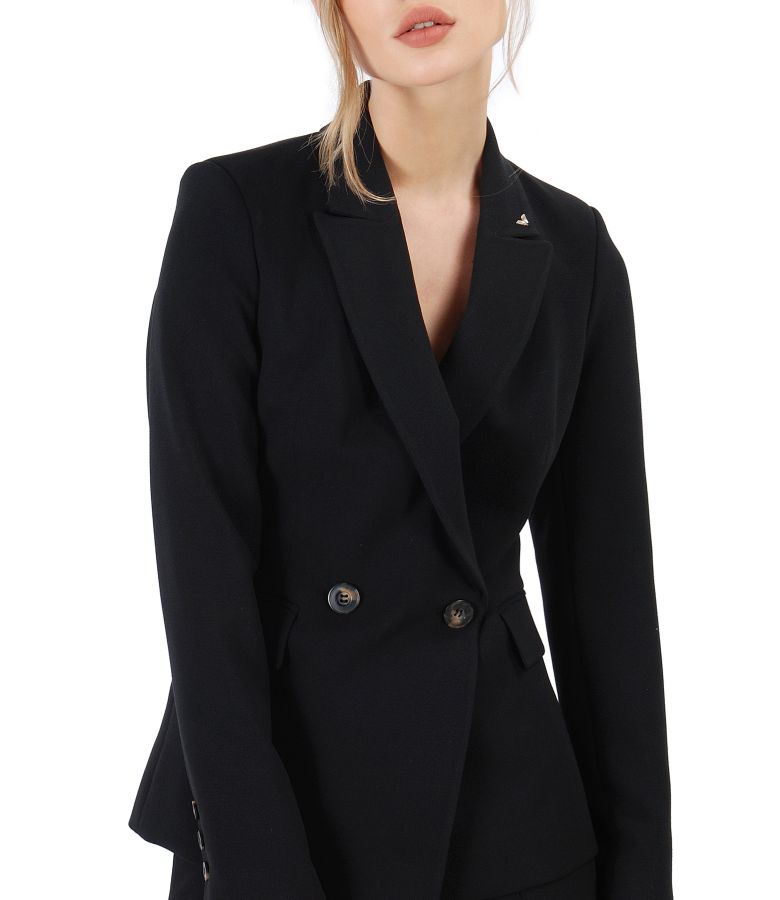 Office fabric jacket embellished with crystals black - YOKKO
