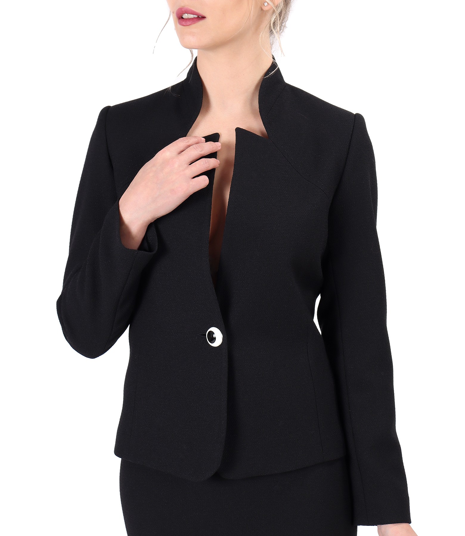 Office jacket made of elastic fabric black - YOKKO