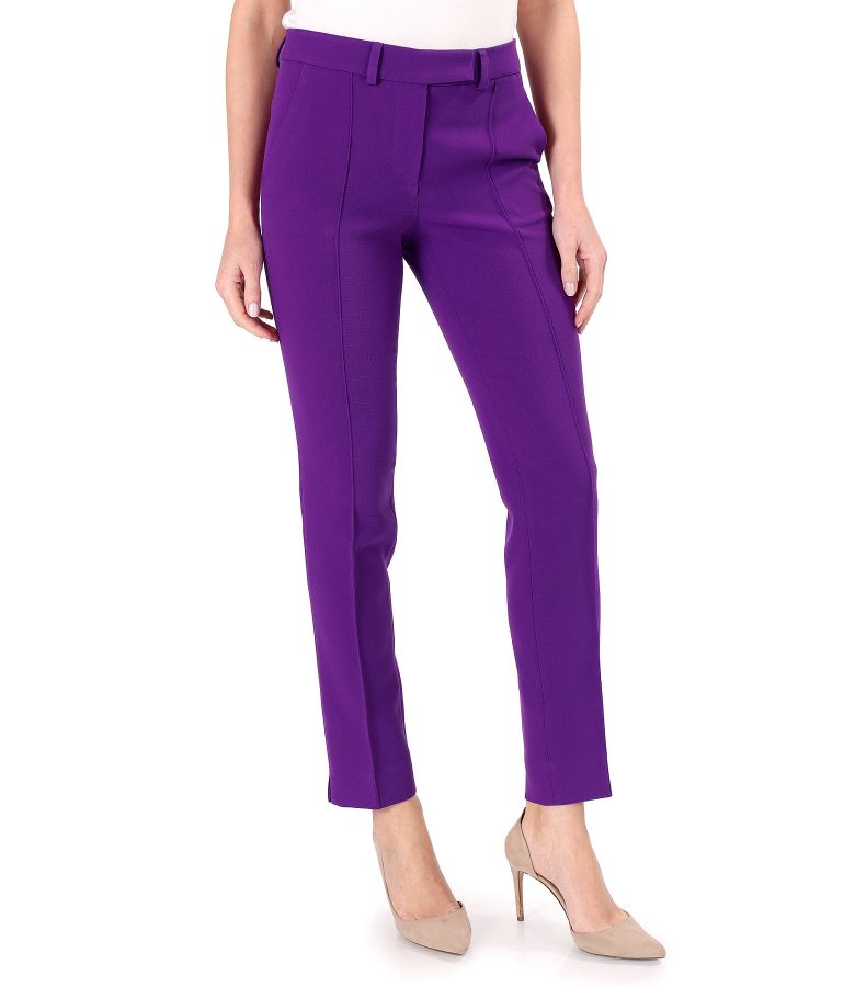 Ankle pants made of elastic fabric