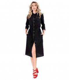 Tencel shirt dress with linen