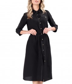 Tencel shirt dress with linen