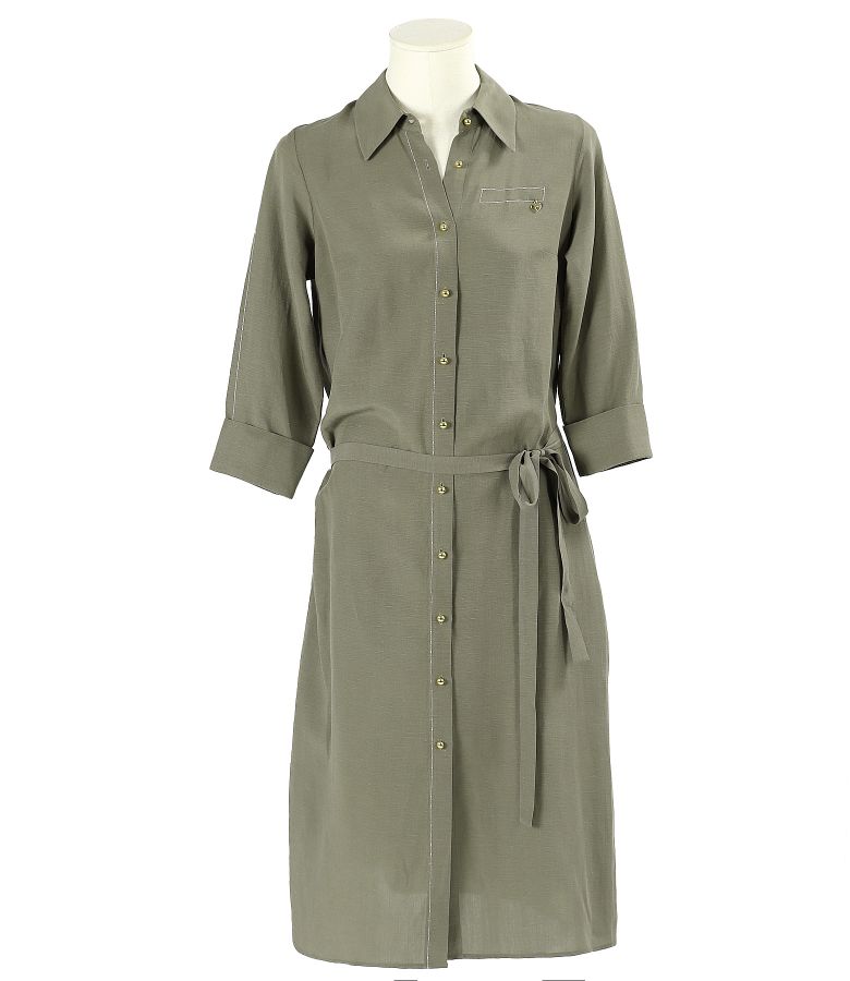 Tencel shirt dress with linen