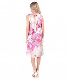 Digitally printed viscose dress with floral motifs