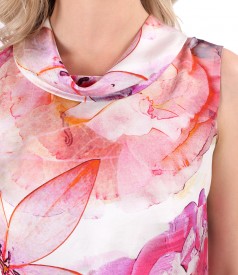 Digitally printed viscose dress with floral motifs