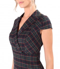 Office dress made of checkered viscose fabric