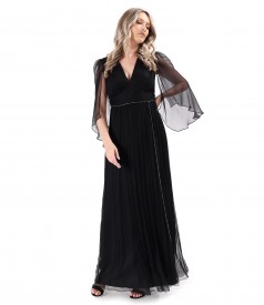 Long evening dress made of natural silk voile