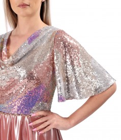 Occasion short dress with sequin bust