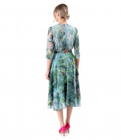 Elegant printed voile dress