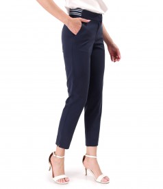 Loose ankle pants made of tencel with cotton